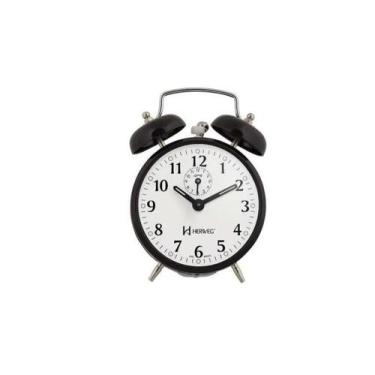 Imagem de Relógio Despertador Retro Antigo Preto A Cordas Herweg 2208