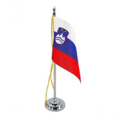 Imagem de Mini Bandeira De Mesa Eslovênia 15 Cm Poliéster