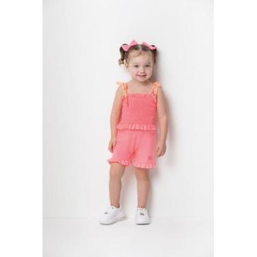 Imagem de Macaquinho feminino infantil Neon - Lessa Kids, Rosa, 1