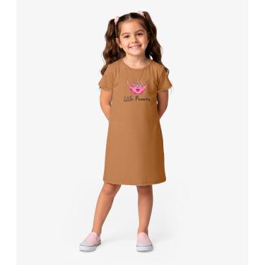 Imagem de Vestido Infantil em Moletinho Maquenetado Select Marrom