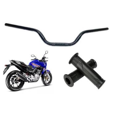 Imagem de Kit Guidão Preto Fosco Manopla Moto Honda Cbx Twister 250 2014 Em Dian