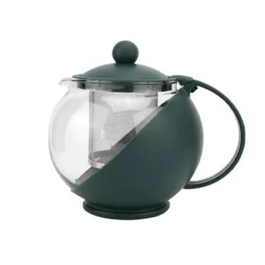 Imagem de Chaleira Bule Jarra Vidro Revestido Infusor Coador Filtro Aço Inox Chá