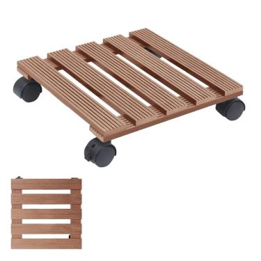 Imagem de Suporte Vaso Planta Rodinhas Deck Movel Pallet Jardim Varandas Sacadas Resistente Versatil Decoracao