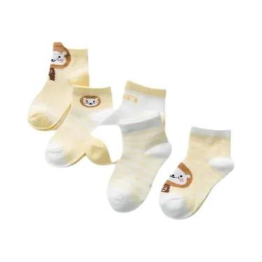 Imagem de Meias Infantis Para Bebês, 5 Pares, Malha De Algodão, Recém-nascidos, 