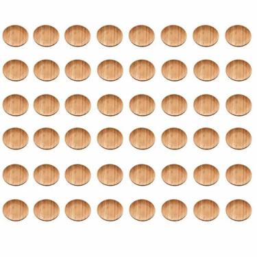 Imagem de Kit 50 Pratinho Servir Petiscos Salgados Frios Pires Bambu - Lyor