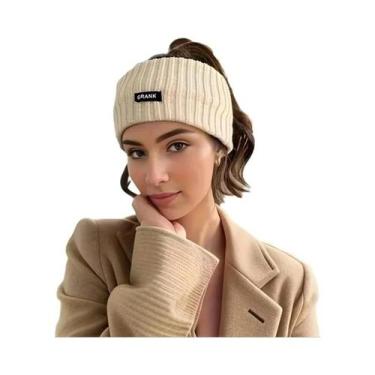 Imagem de Faixa De Cabelo Feminina De Inverno Quente E Elástica De Tricô, Lenço 