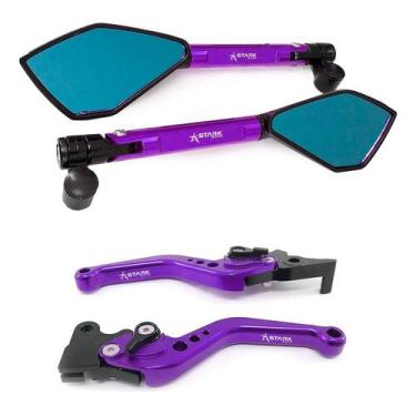 Imagem de Manete Esportivo Retrovisor Xt660r Xt Tdm 225 Dt200 - Stark Race, Roxo