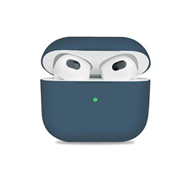 Imagem de Case Capa Capinha Silicone Proteção, Compatível com AirPods 3 (Azul)