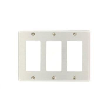 Imagem de Leviton 83411 3-Gang Decora/GFCI Device Decora, tamanho padrão, alumínio