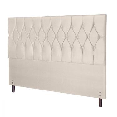 Imagem de Cabeceira Casal King Jbe Madri 195cm Bege Cama Box 193cm