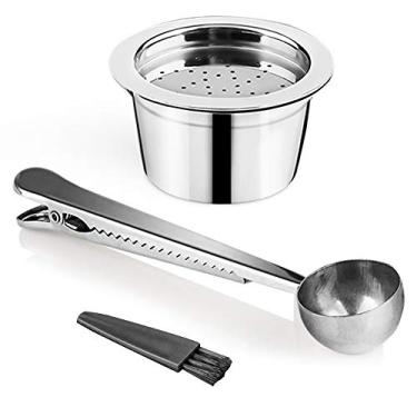 Imagem de Sesama For Verismo K FEE CBTL cápsula de café recarregável filtro cápsula de aço inoxidável conjunto 1 cápsula + 1 colher reutilizável