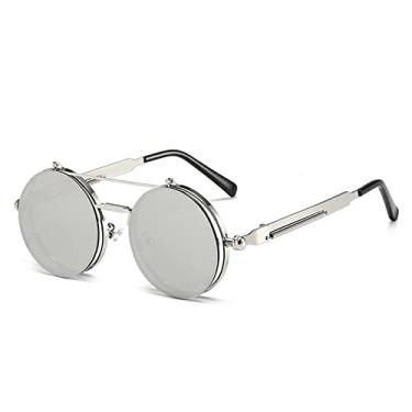 Imagem de Vintage Steampunk Flip Sunglasses Retro Round Metal Frame Double Beam Sun Glasses for Men Women Punk Glasses Oculos,5,China
