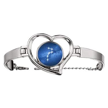 Imagem de N/A N/A Bracelete Break Through Adversity Beautiful Lucky Stars coração joia pulseira de arame, medium, metal