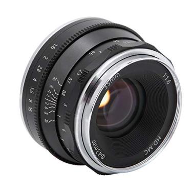 Imagem de Lentes Carema, Câmeras Mirrorless Lentes Duráveis ​​F1.6 35mm 42º Focagem Manual para Fujifilm XT3 XT100 XT20(Preto)