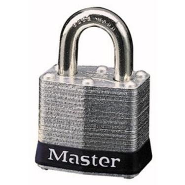 Imagem de Master Lock 3BLK cadeado de bloqueio de segurança No. 3, corpo de aço, para-choque preto