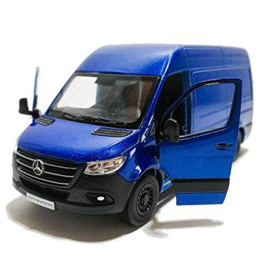Imagem de KiNSMART Mercedes-Benz Sprinter Cargo Van, 1:48 O Scale Die Cast Metal Model Toy Van, Pull-back Action, Blue