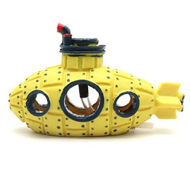 Imagem de YOOTOP Aquário Bolha Decoração Fish Tanque Amarelo Submarino Ornamento Paisagem Caverna Escondida com Pedra de Ar