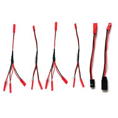 Imagem de DEVMO Divisor de plugue JST 4 peças, cabo Y macho fêmea JST, adaptador paralelo JST Y compatível com Tra-xxas T-RX-4 1/10 RC Car Crawler ESC Ventilador de resfriamento do motor da bateria, 15 cm/5,9 polegadas