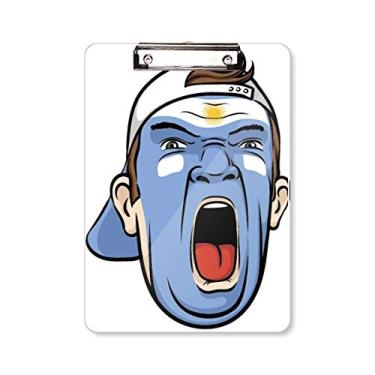 Imagem de Argentina Facial Makeup Screaming Cap Prancheta Pasta Bloco de Escrita Placa de Fundo A4