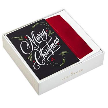 Imagem de Hallmark Cartões de Natal em caixa de assinatura, Feliz Natal (10 cartões de Natal com envelopes)