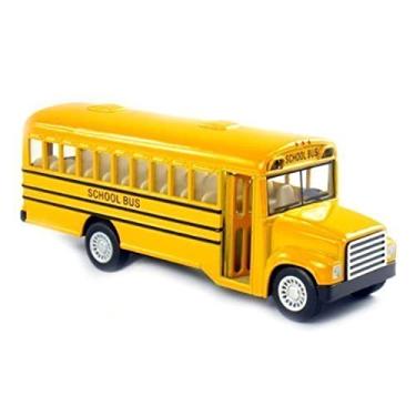 Imagem de KiNSFUN 6 inch Long-Nose School Bus Die Cast Metal Model Toy Car w/Pullback Action