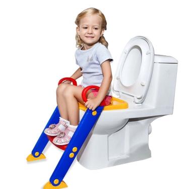 Imagem de Assento Redutor Infantil Dican Com Escada Colorida E Apoio Para As MÃOs