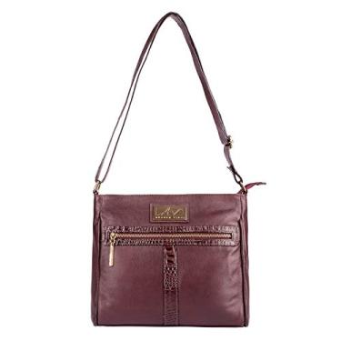 Imagem de Bolsa tiracolo de couro liso Milena - Marsala