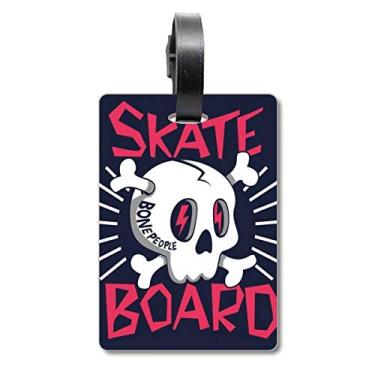 Imagem de Skate Tabuleiro de Esqueleto Indiano Sacrifice Totem Bolsa de Mala Etiqueta de Bagagem para Cartão de Bagagem