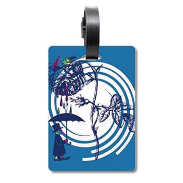 Imagem de Plant Leaves Rose Umbrella Hat Flower Suitcase Bag Tag Luggage Card Scutcheon Label