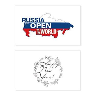 Imagem de Mapa com a bandeira do mundo do ano novo festival de ano novo da Rússia mensagem de abençoar presente