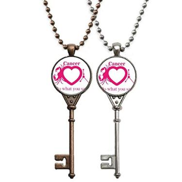 Imagem de OFFbb-USA Motivação Constelação Caring Cancer Chaveiro Colar Pingente Joias Decoração Casal