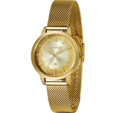 Imagem de Relógio LINCE feminino analógico dourado LRG4678L C1KX