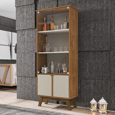 Imagem de Cristaleira Madri Sala de Estar com Pés de Madeira Maciça