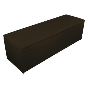 Imagem de Báu Calçadeira Eva 160cm Suede Marrom - Vallisa Decor
