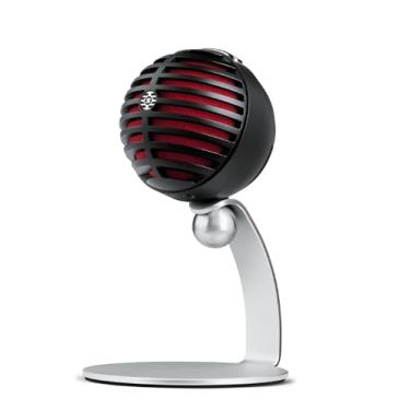 Imagem de Shure Microfone condensador digital MV5 com cabos USB e Lightning – Preto com espuma vermelha