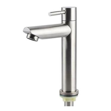 Imagem de Torneira Bancada Escovada Fosco para Banheiro ou Lavabo Água Fria 1/4 - B2T