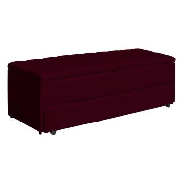 Imagem de Calçadeira Baú Sapateira Casal 140cm Ayla Suede Capitonê - Estopar