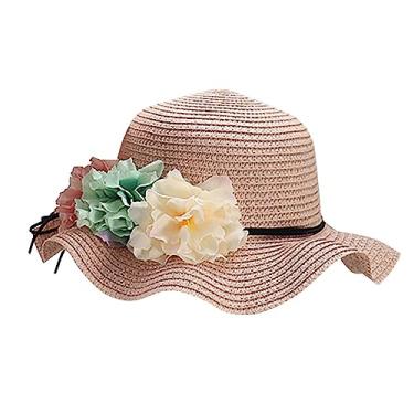 Imagem de Chapéu de sol infantil meninas verão novo chapéu de sol chapéu de verão princesa boné de praia bebê boné de beisebol infantil, rosa, One Size