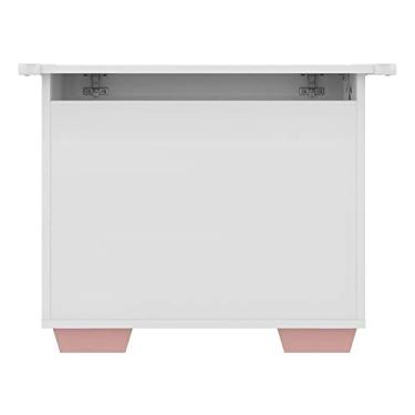 Imagem de Baú Organizador Caixa de Brinquedos Pés Quadrados Multimóveis Branco/rosa