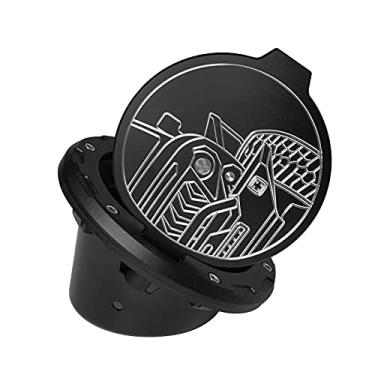 Imagem de Hooke Road Tampa de alumínio para tampa de gás de meia face, tanque de combustível para enchimento de combustível compatível com Jeep Wrangler JK 07-18