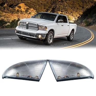 Imagem de GZZTORES Lâmpada de LED retrovisor lateral conjunto de lâmpada piscante branca compatível com Dodge Ram 1500 2500 2010-2018, Ram 1500 Classic 2019-2022, substituição para 68064949AA 68064948AA