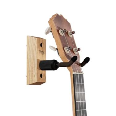 Imagem de String Swing Ukulele Suporte de parede para bandolim Uke Concert Abacaxi Soprano Tenor e Barítono compatível com estojo alternativo para casa ou estúdio – Madeira de carvalho