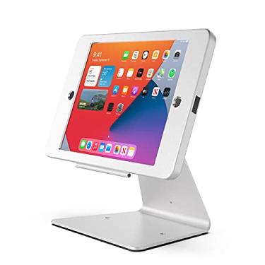 Imagem de DDSHOW Suporte de quiosque de segurança antifurto de mesa para iPad de 10,2 polegadas (9ª geração 2021, 8ª geração 2020, 7ª geração 2019), com trava e chave, flip e design horizontal ou vertical de