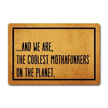 Imagem de Tapetes personalizados de boas-vindas engraçados Somos os melhores mothafunkers do planeta (23,6 x 39,9 cm) top colorido com capachos traseiros de borracha antiderrapante tapetes de presente para a entrada decoração de varanda frontal interna