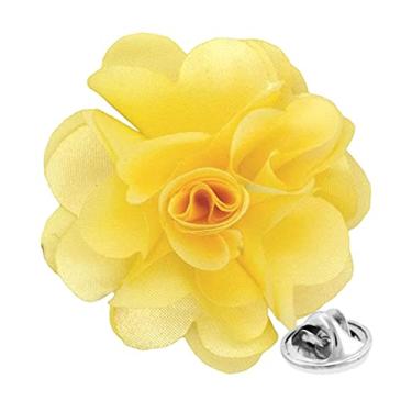 Imagem de Vittorio Vico Broche de lapela de flor de cor sólida formal masculino premium - Boutonniere para homens, broche, 2.5" (6.36CM), Poliéster, Não aplicável