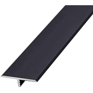 Imagem de Tira de transição de piso de liga de alumínio de tira de limite para interior, tira de junção de piso de moldagem em T, faixa de borda de carpete, 90 cm/36 pol., Preto, largura 4 cm/1,57 pol