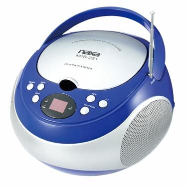 Imagem de Naxa Leitor de CD portátil NPB-251 da Electronics com rádio estéreo AM/FM, azul