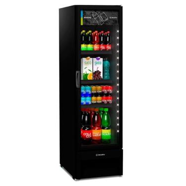 Imagem de Expositor De Bebidas Slim Vertical All Black Vb28rh Metalfrio Refrigerador 343 Litros Preto 110v