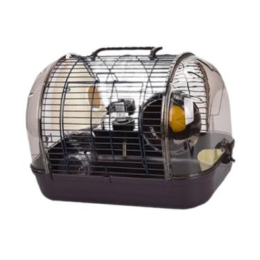 Imagem de Fenteer Gaiola para transporte de pequenos animais, gaiola para transporte de animais de estimação, casa para chinchila, gaiola para hamster, planador do, CafÉ