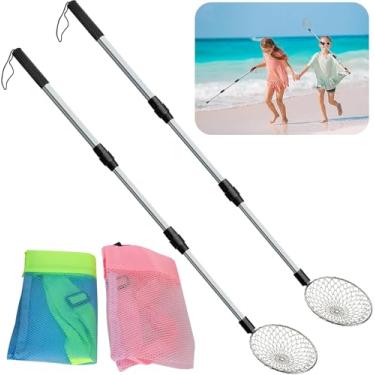 Imagem de 4 Pcs/Set Beach Sand Sifter with Beach Bags- Large Shark Tooth Sifter- Sand Scoop Shell Scooper for Beach- Beach Scoop Shovel and Sifter Tool for Picking Up Shells Beachcombing & Rock Hunting